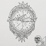 Mirror swallowing starlight, concept art for… – tattoo sketch (№1753234995_0, 23.07.2025 01:43) — tattoovalue.net