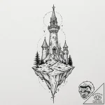 Uncharted map beneath bone spire, tattoo flas… – tattoo sketch (№1753235071_0, 23.07.2025 01:44) — tattoovalue.net