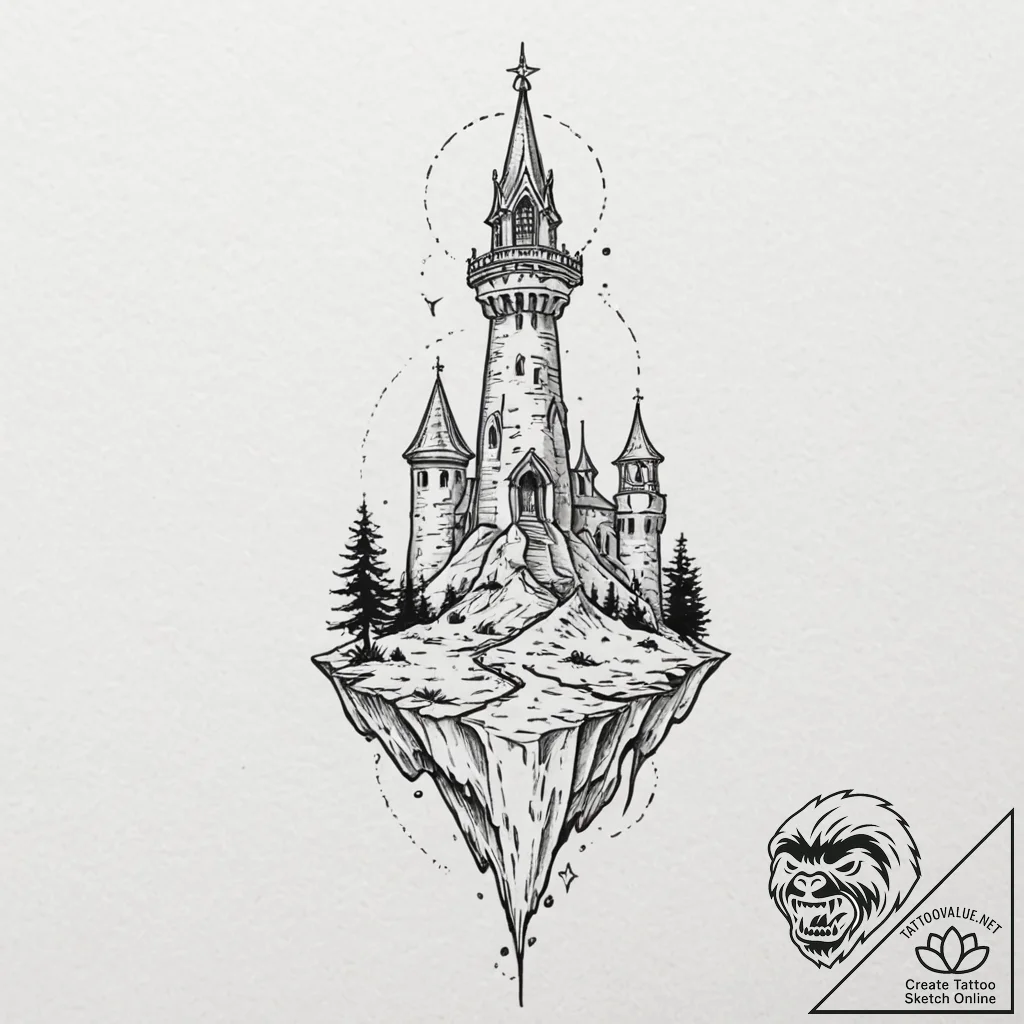 Uncharted map beneath bone spire, tattoo flas... - tattoo sketch (№1753235071_0, 23.07.2025 01:44) — tattoovalue.net