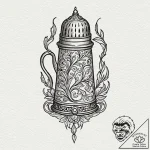 A thimble, tattoo sketch design, on a clean w… – tattoo sketch (№1753235223_0, 23.07.2025 01:47) — tattoovalue.net
