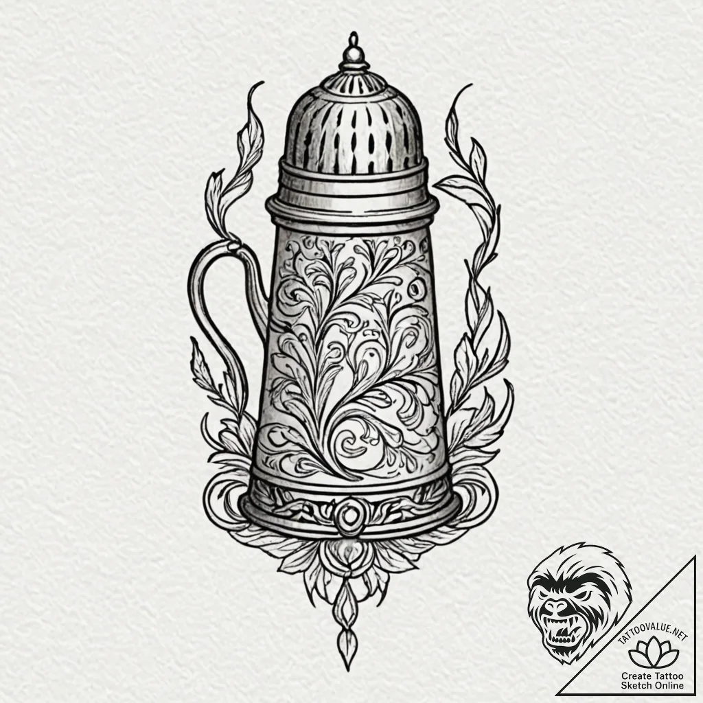 A thimble, tattoo sketch design, on a clean w... - tattoo sketch (№1753235223_0, 23.07.2025 01:47) — tattoovalue.net