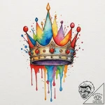 Crown, artistic tattoo sketch, moderately det… – tattoo sketch (№1753235910_0, 23.07.2025 01:58) — tattoovalue.net