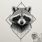Raccoon, artistic tattoo sketch, blackwork ta… – tattoo sketch (№1753236215_0, 23.07.2025 02:03) — tattoovalue.net