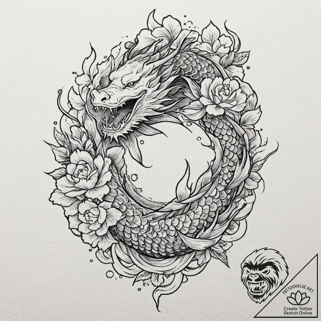 Graven rose beneath burning sky, tattoo drawi... - tattoo sketch (№1753237126_0, 23.07.2025 02:18) — tattoovalue.net