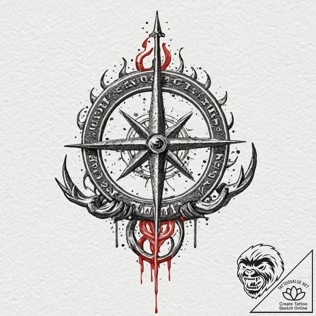 Navy seal trident symbol, sharp and menacing,... - tattoo sketch (№1753237202_0, 23.07.2025 02:20) — tattoovalue.net