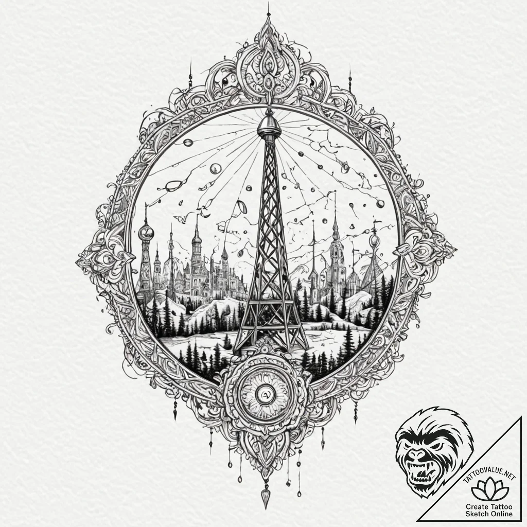 Vhf radio antenna picking up signals from ano... - tattoo sketch (№1753237812_0, 23.07.2025 02:30) — tattoovalue.net
