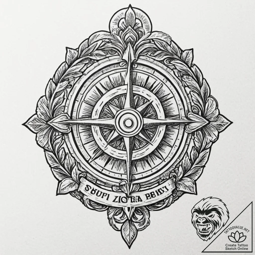 Crest of a family or a self-created one, tatt... - tattoo sketch (№1753238728_0, 23.07.2025 02:45) — tattoovalue.net