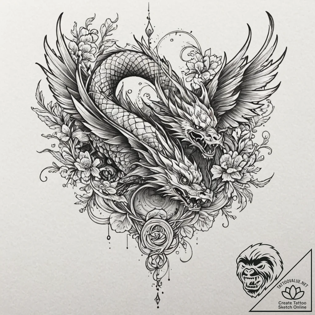 Abyssal raven with bone wings, tattoo drawing... - tattoo sketch (№1753239805_0, 23.07.2025 03:03) — tattoovalue.net