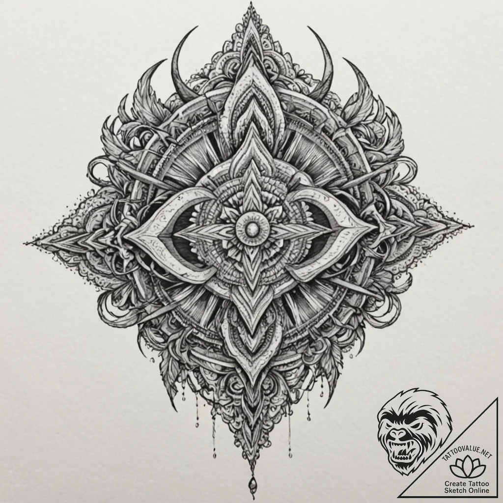 Obsidian claw tearing through void, tattoo fl... - tattoo sketch (№1753240497_0, 23.07.2025 03:14) — tattoovalue.net