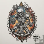 Necromancer raising skeletal warriors from th… – tattoo sketch (№1753240880_0, 23.07.2025 03:21) — tattoovalue.net