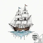 Yardarm of a square-rigged ship, tattoo line… – tattoo sketch (№1753241337_0, 23.07.2025 03:28) — tattoovalue.net