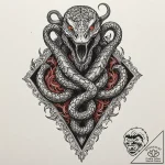 Cobra’s flaring hood with an intricate, menac… – tattoo sketch (№1753241565_0, 23.07.2025 03:32) — tattoovalue.net