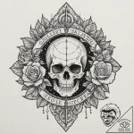 Trident piercing ancient seal, tattoo drawing… – tattoo sketch (№1753241793_0, 23.07.2025 03:36) — tattoovalue.net