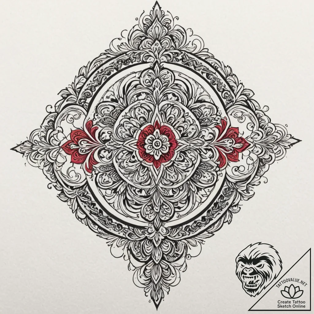 G, concept art for tattoo, ornamental tattoo,... - tattoo sketch (№1753242479_0, 23.07.2025 03:47) — tattoovalue.net
