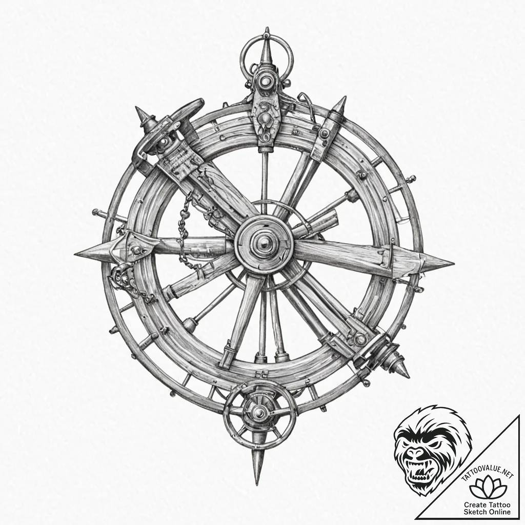 Sextant - tattoo sketch (№1753243393_0, 23.07.2025 04:03) — tattoovalue.net