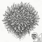Lichen growing in fractal patterns over a com… – tattoo sketch (№1753244151_0, 23.07.2025 04:15) — tattoovalue.net