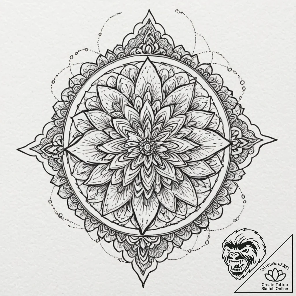 Mandala made from dissected parts of a smartp... - tattoo sketch (№1753245140_0, 23.07.2025 04:32) — tattoovalue.net