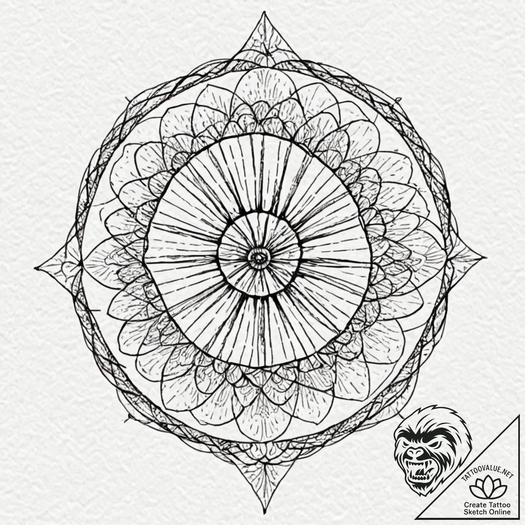 Diatom (microscopic algae) with impossibly in... - tattoo sketch (№1753246054_0, 23.07.2025 04:47) — tattoovalue.net