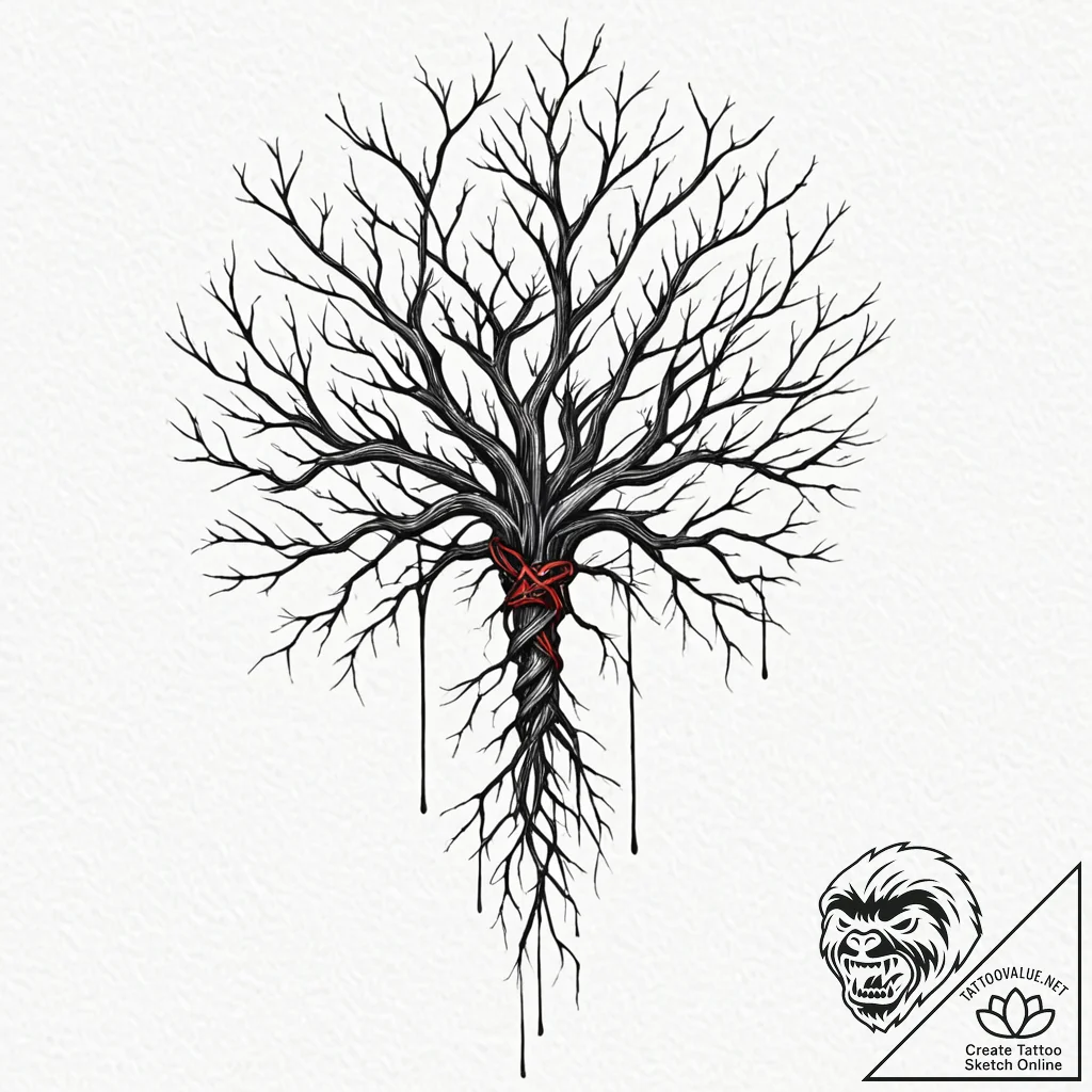 Neuron, symbolizing thought, connection, and... - tattoo sketch (№1753246284_0, 23.07.2025 04:51) — tattoovalue.net