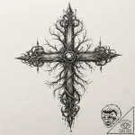 Yew roots binding spectral relic, tattoo line… – tattoo sketch (№1753247963_0, 23.07.2025 05:19) — tattoovalue.net