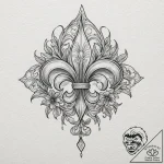 Fleur-de-lis, representing royalty, faith, an… – tattoo sketch (№1753248115_0, 23.07.2025 05:21) — tattoovalue.net