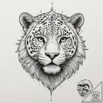 Jaguar spirit crowned with light, artistic ta… – tattoo sketch (№1753248647_0, 23.07.2025 05:30) — tattoovalue.net