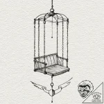 A whimsical birdcage swing, playful,, concept… – tattoo sketch (№1753248799_0, 23.07.2025 05:33) — tattoovalue.net