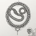 Forgotten serpent coiling through void, tatto… – tattoo sketch (№1753249104_0, 23.07.2025 05:38) — tattoovalue.net