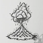 Volcanic lightning (dirty thunderstorm) insid… – tattoo sketch (№1753249943_0, 23.07.2025 05:52) — tattoovalue.net