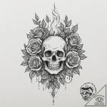 Burning pillar in empty hall, tattoo sketch d… – tattoo sketch (№1753250477_0, 23.07.2025 06:01) — tattoovalue.net