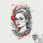 C, ink illustration for tattoo, muted color p… – tattoo sketch (№1753250553_0, 23.07.2025 06:02) — tattoovalue.net