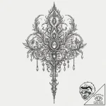 Kingр р†р вђљрівђћсћs scepter burning with li… – tattoo sketch (№1753250781_0, 23.07.2025 06:06) — tattoovalue.net