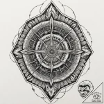Octagon shield split by blade, tattoo line ar… – tattoo sketch (№1753250934_0, 23.07.2025 06:08) — tattoovalue.net