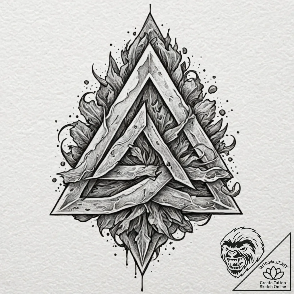 Blood rune burning through stone, tattoo line... - tattoo sketch (№1753252303_0, 23.07.2025 06:31) — tattoovalue.net