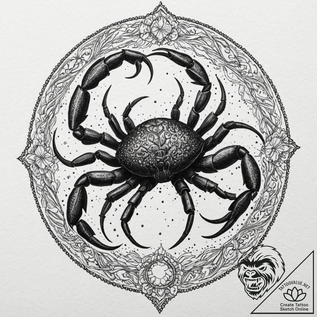 Issus, the scorpion-like creature from "dune"... - tattoo sketch (№1753253292_0, 23.07.2025 06:48) — tattoovalue.net