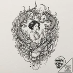 Hades leading persephone through a field of a… – tattoo sketch (№1753254127_0, 23.07.2025 07:02) — tattoovalue.net