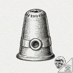 A thimble, tattoo drawing outline, minimalist… – tattoo sketch (№1753256263_0, 23.07.2025 07:37) — tattoovalue.net