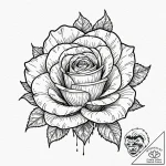 Black rose, tattoo sketch design, professiona… – tattoo sketch (№1753256796_0, 23.07.2025 07:46) — tattoovalue.net