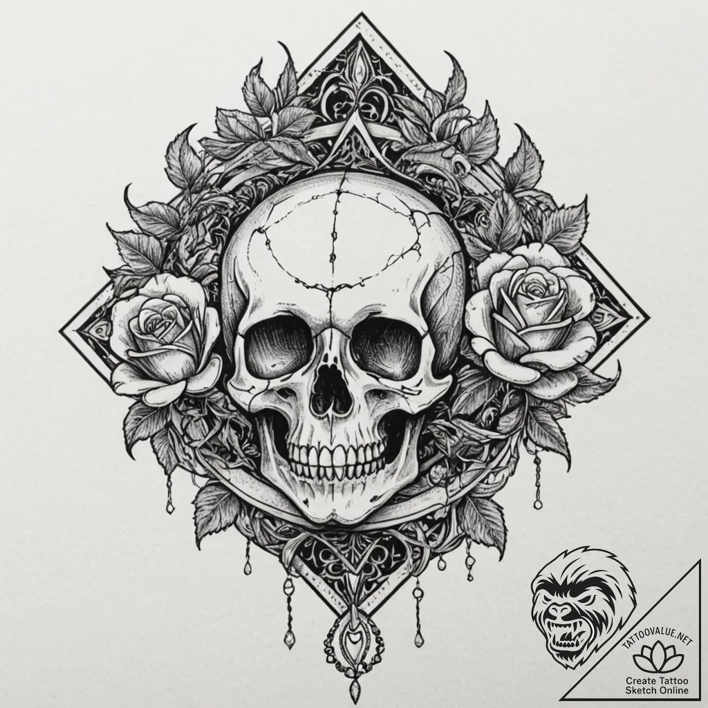 Opal gem trapped in bone claw, tattoo flash s... - tattoo sketch (№1753257024_0, 23.07.2025 07:50) — tattoovalue.net