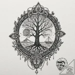 Quartz chain binding spectral tree, tattoo li… – tattoo sketch (№1753257101_0, 23.07.2025 07:51) — tattoovalue.net