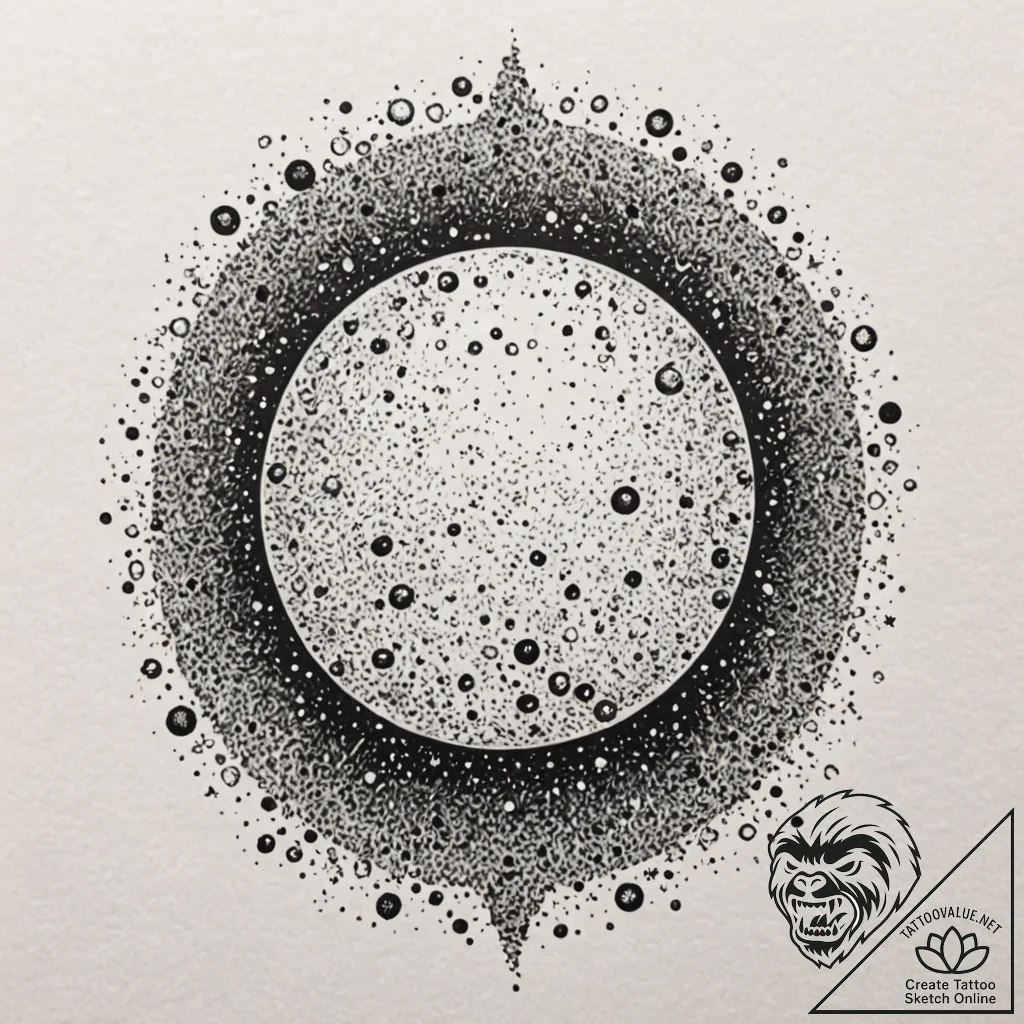 Orb glowing with spectral light, artistic tat... - tattoo sketch (№1753257177_0, 23.07.2025 07:52) — tattoovalue.net