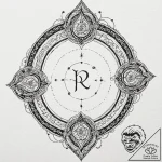 Arcane mirror with runic cracks, tattoo line… – tattoo sketch (№1753258016_0, 23.07.2025 08:06) — tattoovalue.net