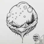 A whimsical bubble floating towards sky, asce… – tattoo sketch (№1753259540_0, 23.07.2025 08:32) — tattoovalue.net