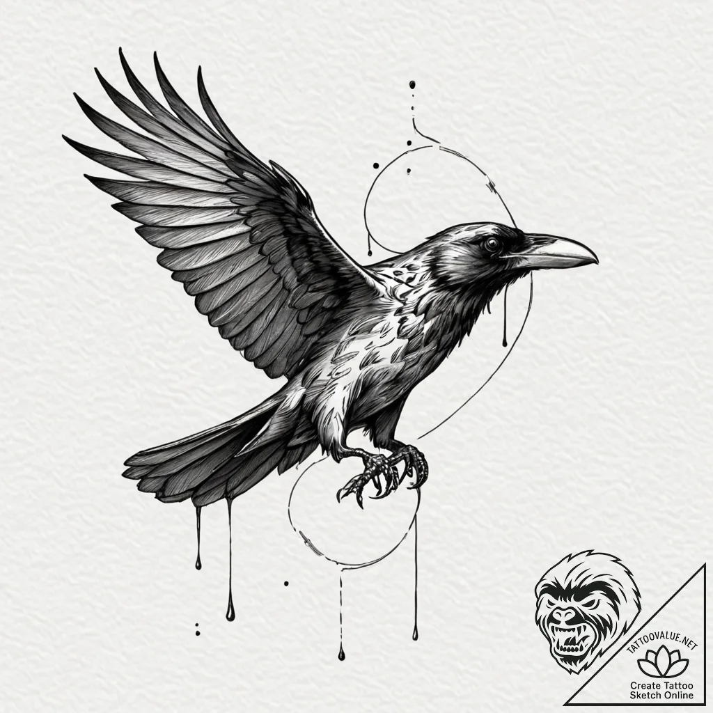Raven talon piercing veil, artistic tattoo sk... - tattoo sketch (№1753259616_0, 23.07.2025 08:33) — tattoovalue.net