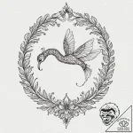 A whimsical bird catching a worm, natural,, c… – tattoo sketch (№1753259692_0, 23.07.2025 08:34) — tattoovalue.net