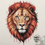 Angelic lion with glowing mane, concept art f… – tattoo sketch (№1753260758_0, 23.07.2025 08:52) — tattoovalue.net