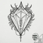 Kite shield crowned with thorns, ink illustra… – tattoo sketch (№1753260986_0, 23.07.2025 08:56) — tattoovalue.net