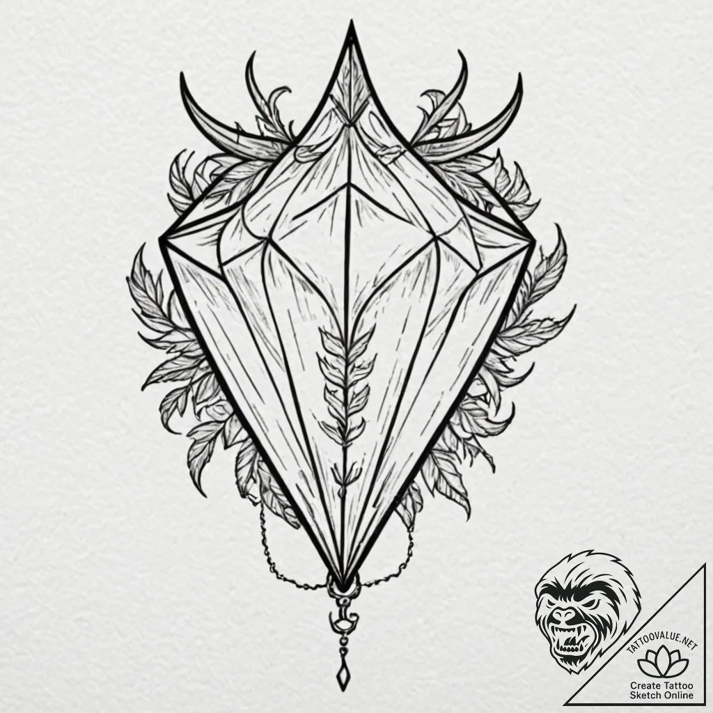 Kite shield crowned with thorns, ink illustra... - tattoo sketch (№1753260986_0, 23.07.2025 08:56) — tattoovalue.net