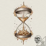 Atomic explosion in hourglass, artistic tatto… – tattoo sketch (№1753261671_0, 23.07.2025 09:07) — tattoovalue.net