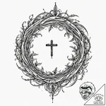 Thorned vine spiraling through void, artistic… – tattoo sketch (№1753261901_0, 23.07.2025 09:11) — tattoovalue.net